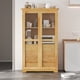 thumbnail image 1 of TOPMAX 44.7x20x75inch Kitchen Pantry, Freestanding Kitchen Storage Cabinet Display Cabinet with Glass Doors and 4 Built-in Drawers for Living Room, Home Office, Natural, 1 of 3