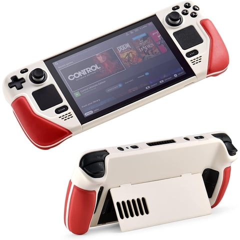 Funda Con Soporte Aaronmei Steam Deck Blanca Roja