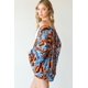 thumbnail image 5 of Kimono Ligero con Estampado Floral y Rayas Coral S, 5 of 5
