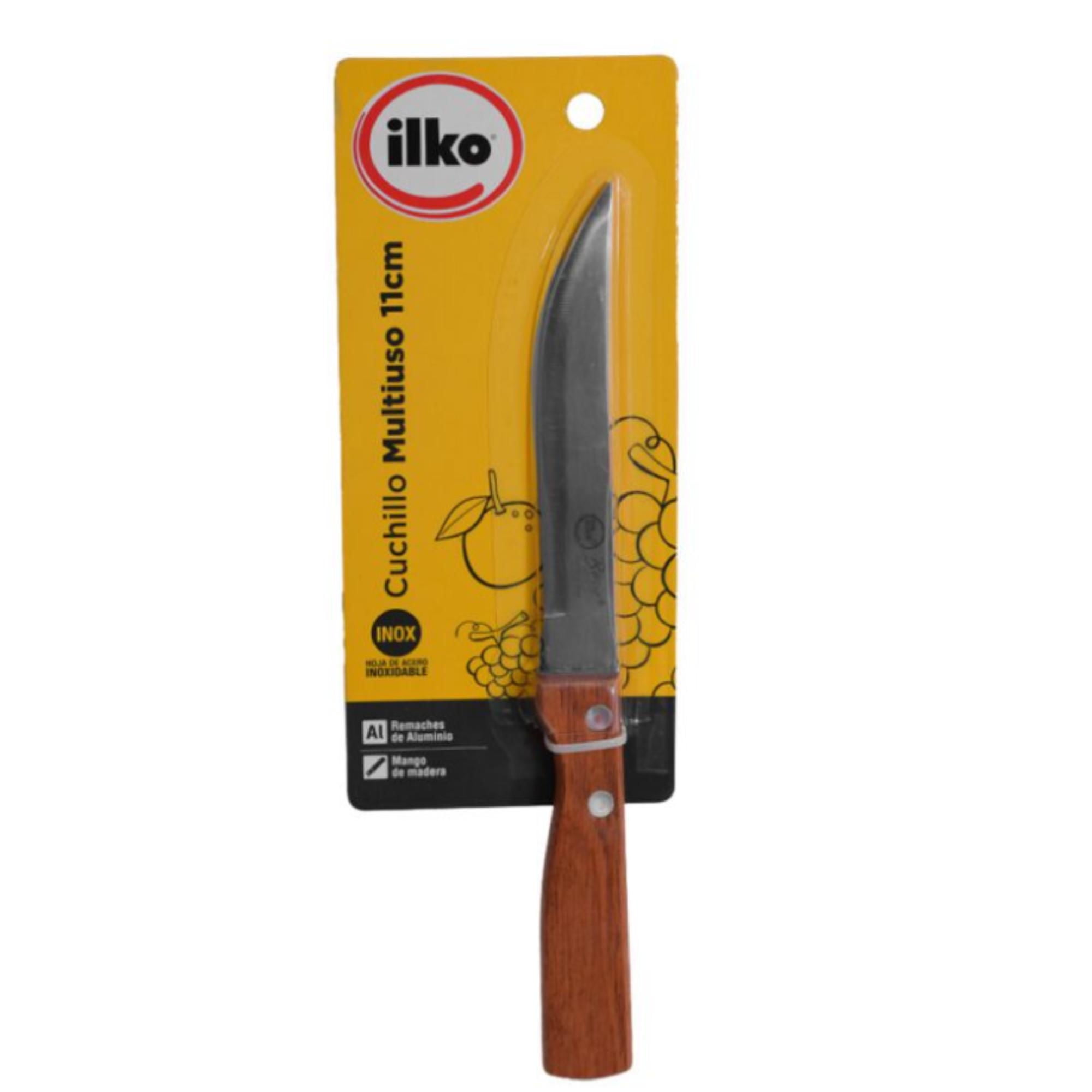 Ilko - Cuchillo Multiuso 11 Cm Acero Inoxidable Café