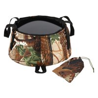 Ioensy - Cubo Plegable Plegable Para Camping Con Bolsa De Transporte Lavabo Camuflaje