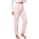 thumbnail image 4 of INSPIRE CHIC Pantalones de pijama para mujer Pantalones largos con puños Bolsillos laterales Ajuste holgado Ropa de descanso ligera Pantalones de pijama L Rosa, 4 of 6