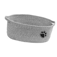 Magideal - Cesta De Almacenamiento De Cuerda Tejida Con Asas, Organizador Vacío, Diseño Apilable, Cesta Pequeña Para Artículos Diversos Del Hogar, Multiusos Y Ad Gris