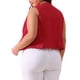 thumbnail image 3 of Chaleco de Lino sin Mangas con Botones y Bolsillos para Mujer Plus Size de Agnes Orinda 1X Rojo, 3 of 6