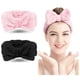 thumbnail image 1 of Diadema de spa (paquete de 2) para mujer, con lazo, para maquillaje facial, suave, de coral, para ducharse y lavarse la cara., 1 of 7