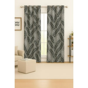 Clems - Pack 2 Cortina Tradicional 100% Blackout Hoja Gris