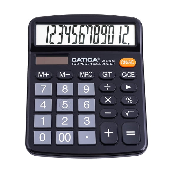 Calculadora de escritorio CATIGA CD-2786 de 12 dígitos con pantalla LCD