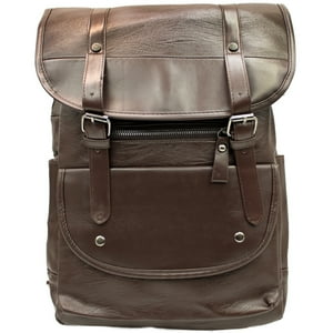 Puntostore - Mochila Vintage Unisex Tipo Cuero Café - Ps