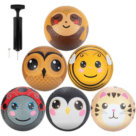 Pelotas Playground Balls SCS Direct Animal de 8,5 cm con bomba (paquete de 6)
