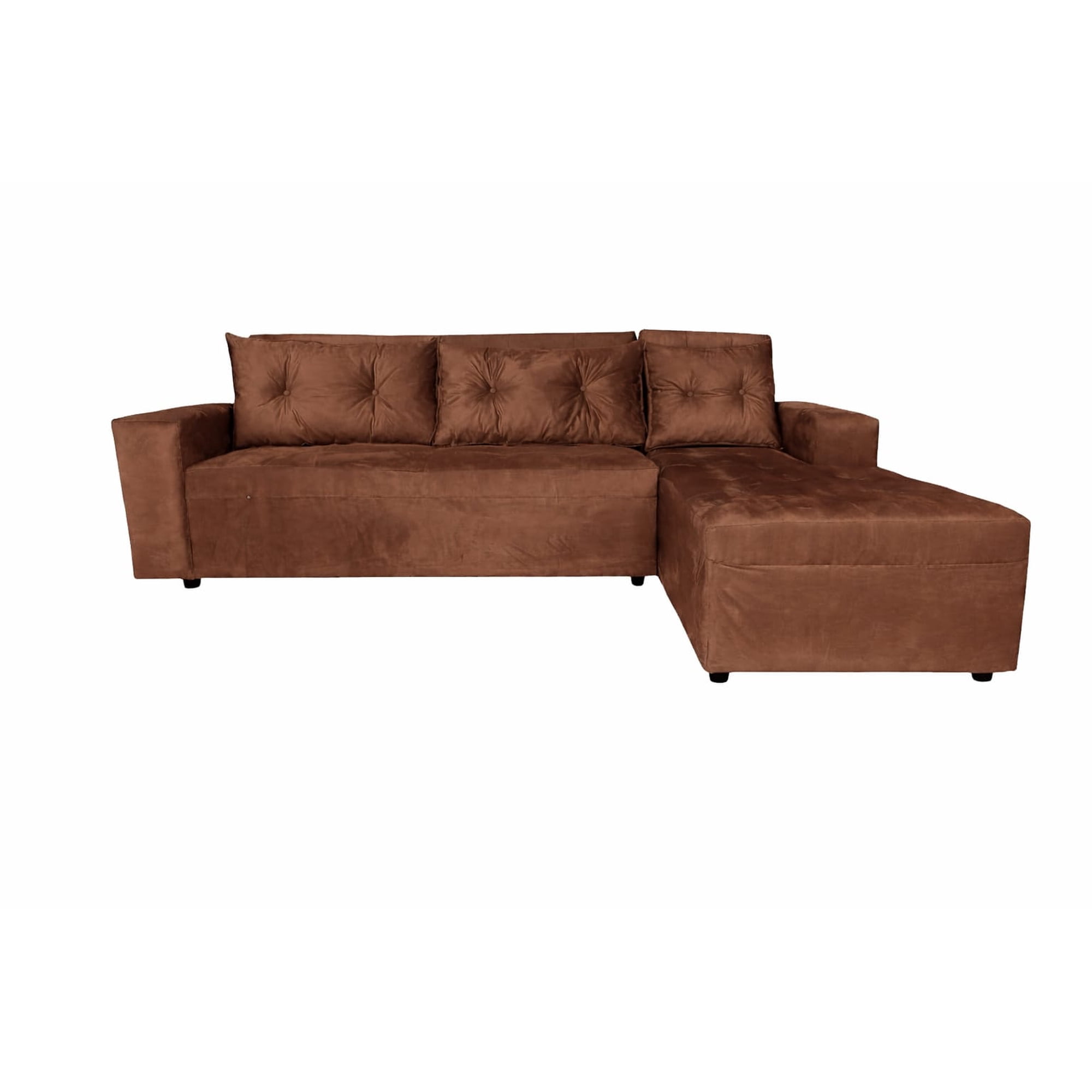 Rous Muebles - Sofá Seccional L Reclinable, Color Café
