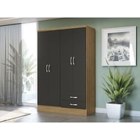 Closet Yardas Josefa Negro / Angelín 4 Puertas 2 Cajones