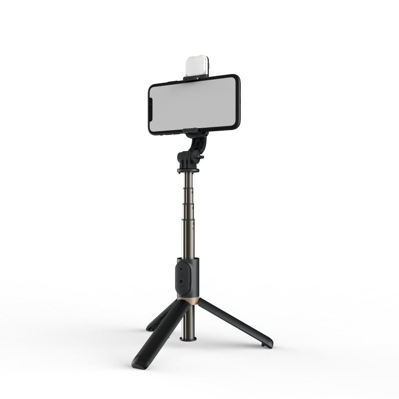 Selfie Stick Con Luz Led Dusted Negro