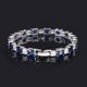 thumbnail image 3 of Pulsera de Tenis de Plata Esterlina 925 para Mujer Blanca/azul Real Cuadrada Alterna Cubo de Hielo CZ Diamante Simulado Pulseras de Tenis Longitud 6-7 Pulgadas, 3 of 7