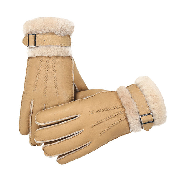 Guantes y mitones de piel de oveja resistente para hombre