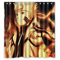 Pinghai - Cortina De Ducha Naruto Con Ganchos (167 X 183 Cm)
