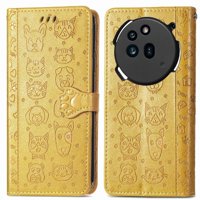 Funda Cartera Foxdock Para Nothing Phone 3A Pro , Flip Pu Con Relieve De Gatos Y Perros, Tarjetero Y Soporte