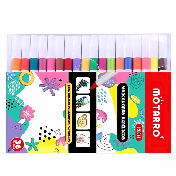 Plumones Acrílicos 36 Colores Marcadores De Alta Calidad
