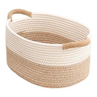 Magideal - Cesta De Almacenamiento De Cuerda Tejida, Cesta De Juguetes De Cuerda Tejida, Organizador Vacío Con Asa, Diseño Apilable Para Cosméticos, Controles Re 38 Cm X 29 Cm X 19 Cm