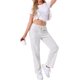 thumbnail image 2 of INSPIRE CHIC Pantalones de Salón para Mujeres de Algodón Largos Rectos con Cintura Elástica y Cordón con Bolsillo para Dormir, Deporte, Pijama, Ropa de Noche S Gris Claro, 2 of 6