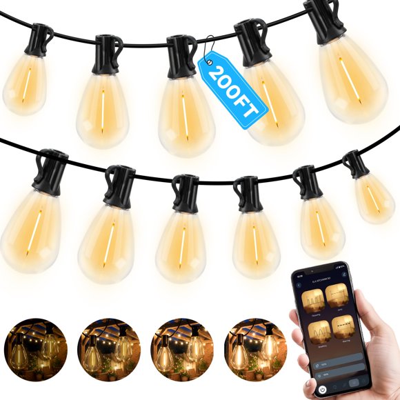 Guirnalda de luces GvvooHome 61 m con app/control remoto, regulable e impermeable