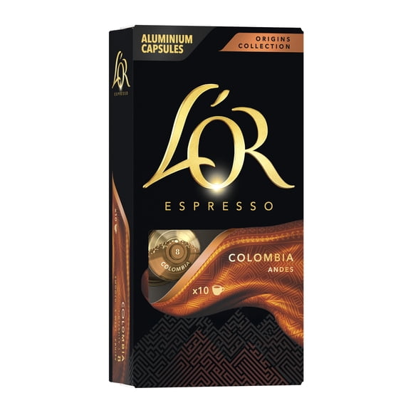 Cápsulas de Espresso L'OR Colombia 10 Unidades Compatibles