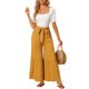 thumbnail image 2 of INSPIRE CHIC Pantalones Boho para Mujer Cintura Alta Elástica con Volantes Acampanados Palazzo Chic Pantalones de Pierna Ancha M Amarillo, 2 of 6