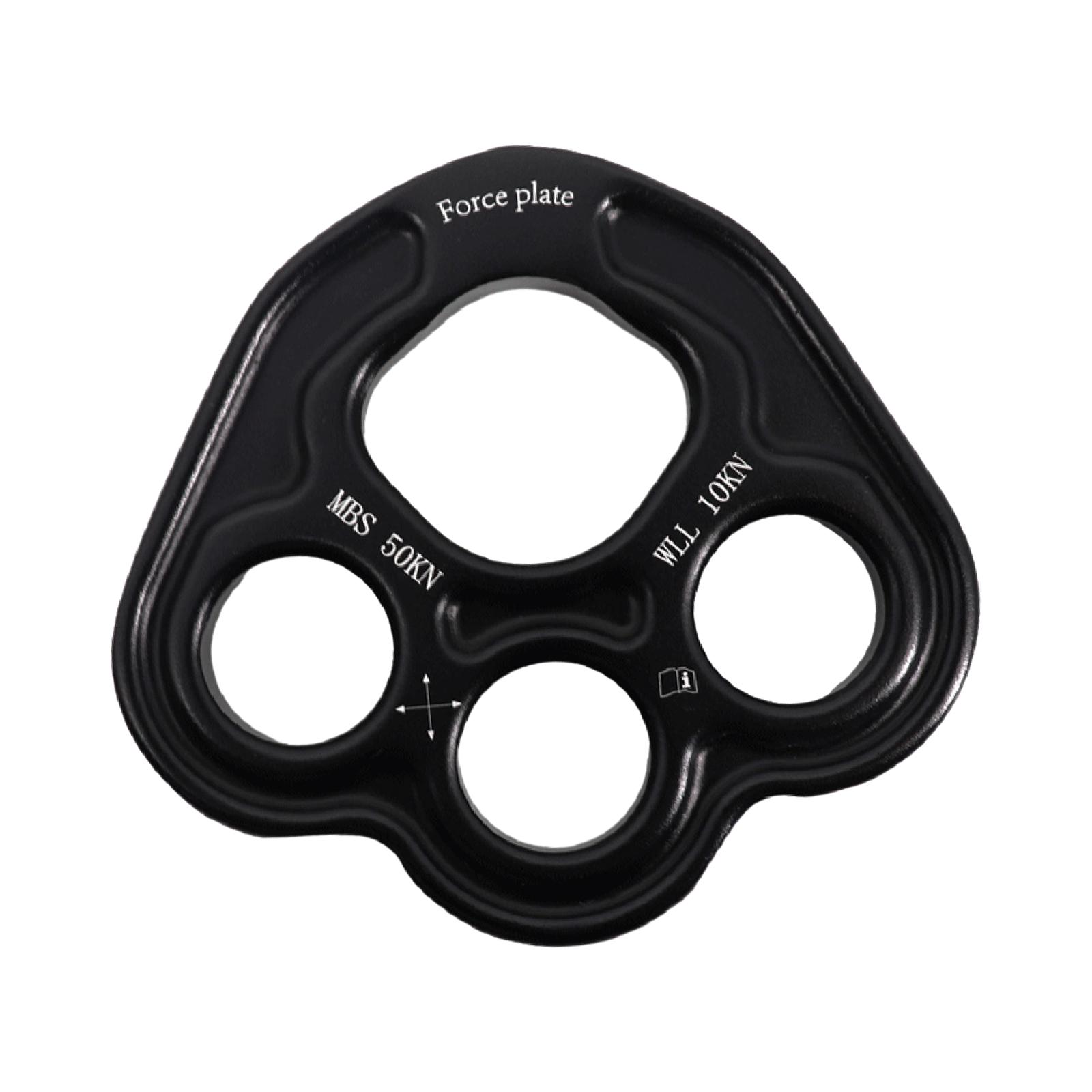 Magideal - Paw Rigging Plate Metálica Con Sistema De Múltiples Anclajes Placa De Protección Con 4 Agujeros Accesorio De Rescate Y Descenso Herramienta Portátil Negro