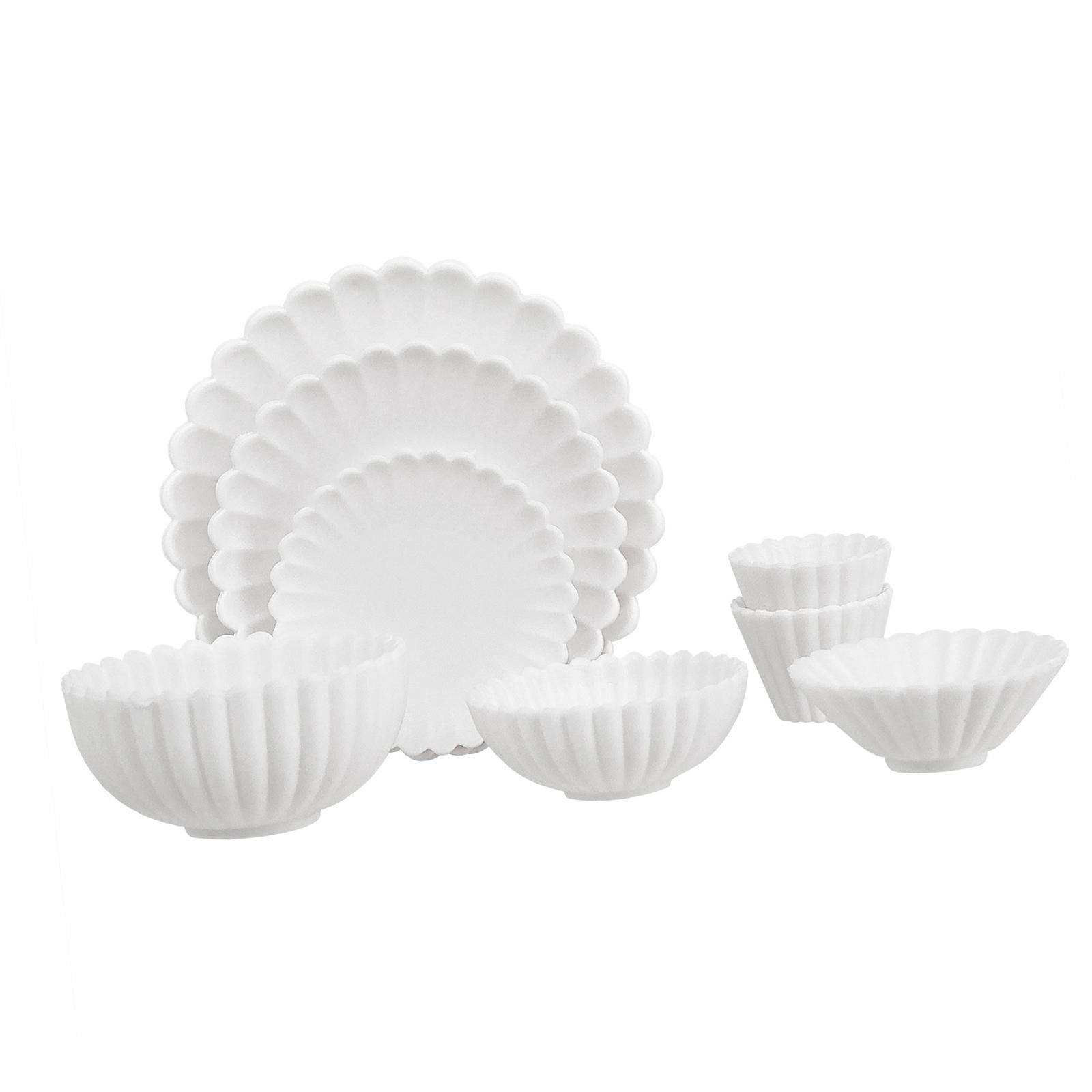 Bothyi - 8x Accesorios De Cocina Para Casa De Muñecas En Miniatura 1/6 Cuenco Para Platos Regalo Para Niños Blanco