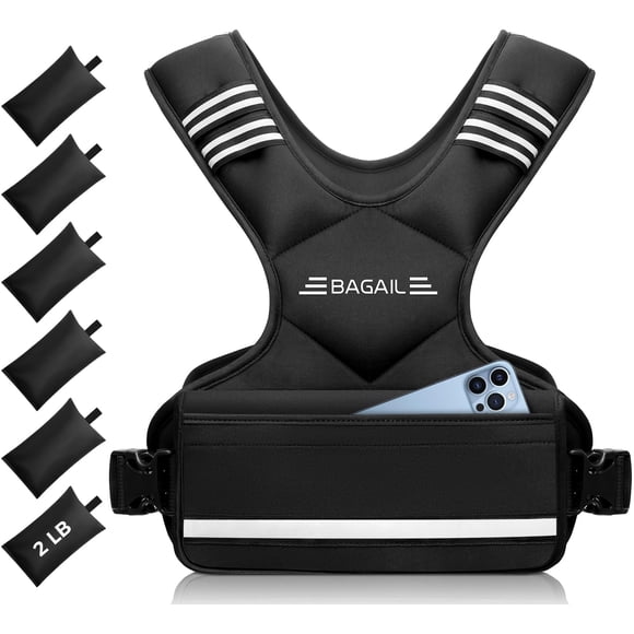 Chaleco pesado BAGAIL ajustable de 9 a 14 kg para mujeres y hombres