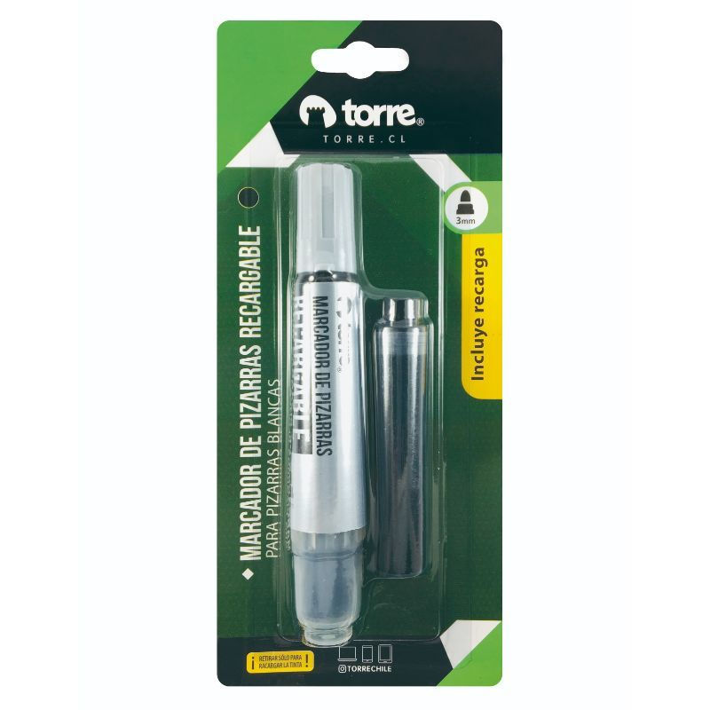 Bl Marcador Pizarra Recargable Negro Torre