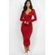 thumbnail image 1 of Vestido Midi de Manga Larga con Cuello Abierto, 1 of 2