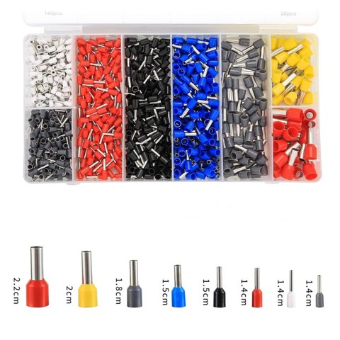 Genérico - Set Terminales Aislado 1200Un Terminales Crimpado Tubulares