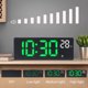 thumbnail image 4 of Reloj Despertador REGALWOVEN con Activación por Voz, Pantalla LED Grande, Doble Alarma, Puertos de Carga USB, Pantalla Regulable para Dormitorio/Residencia Rojo 6.8"L x 0.9"W x 2.6"H, 4 of 6