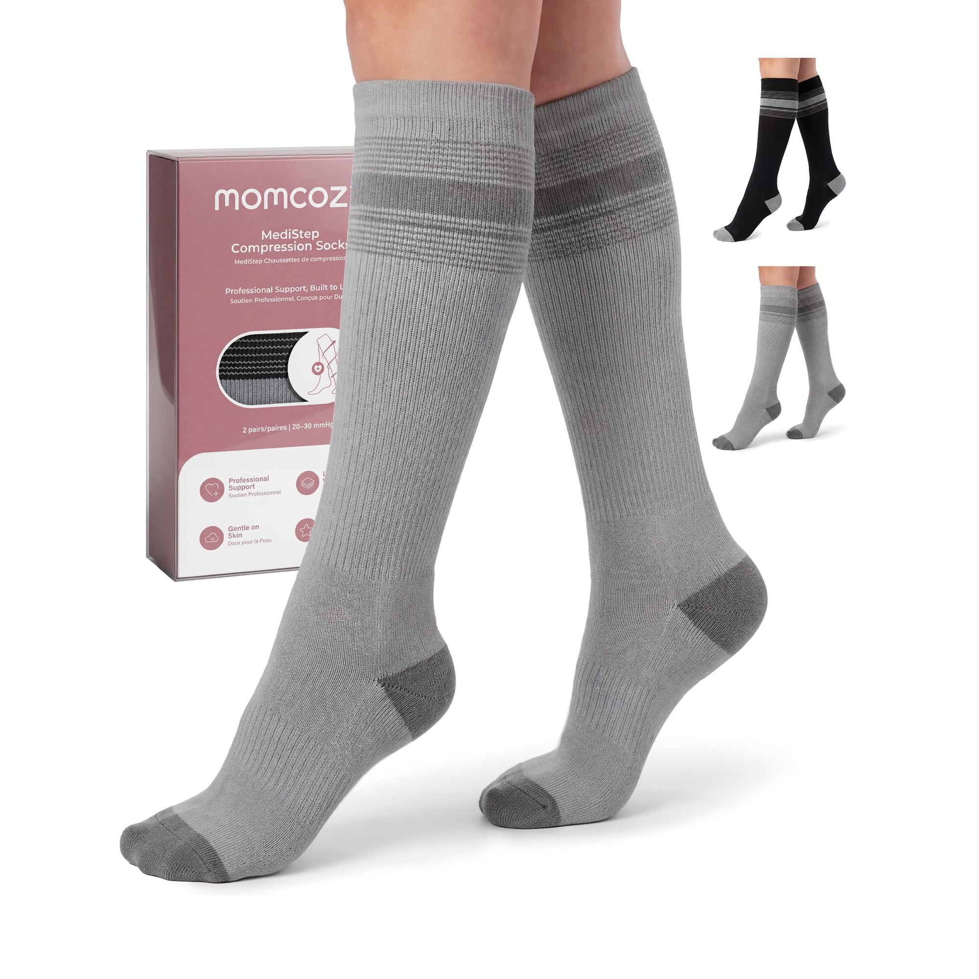 Calcetines De Compresión Momcozy Medical Grade 20-30 Mmhg, 2 Pares