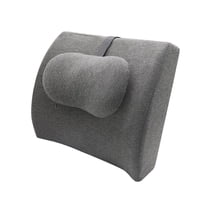 Magideal - Cojín Trasero Inferior Para Respaldo De Coche, Cómodas Correas Ajustables, Cojín De Espuma Viscoelástica, Cojín Trasero De Cintura Para Sillón Reclina Gris Oscuro