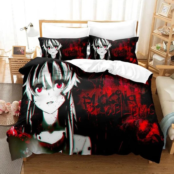 Anime Future Diary Yuno Gasai Bedding Set Boys Girls Duvet Cover Pillowcase Bed Kids Adult Home Textileextile