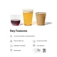 thumbnail image 4 of Vasos para bebidas frías TOSSWARE NATURAL Arc, 350 ml, PLA a base de plantas, 50 unidades, 4 of 7