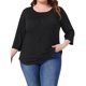 thumbnail image 1 of Agnes Orinda Mujeres Tallas Grandes Escuela Universidad Pascua Tops Mujeres Curvy 3/4 Manga Detalle de Encaje de Ganchillo Blusa Túnica Camisa Casual Flowy 1X Negro, 1 of 6