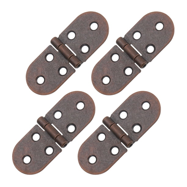 Bisagra de Mesa Plegable Uxcell, Paquete de 4 Bisagras de Mesa de Máquina de Coser de Borde Redondeado de Hierro de 270 Grados para Gabinete, Bronce Rojo