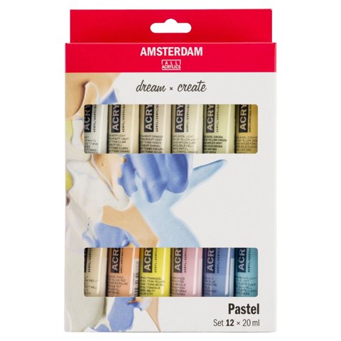 Acrílico Amsterdam Pack 12 Colores 20Ml Pasteles