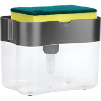 Genérico - Dispensador Jabon Lavalozas Bomba Esponja Con Recipiente Color Gris