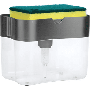 Genérico - Dispensador Jabon Lavalozas Bomba Esponja Con Recipiente Color Gris