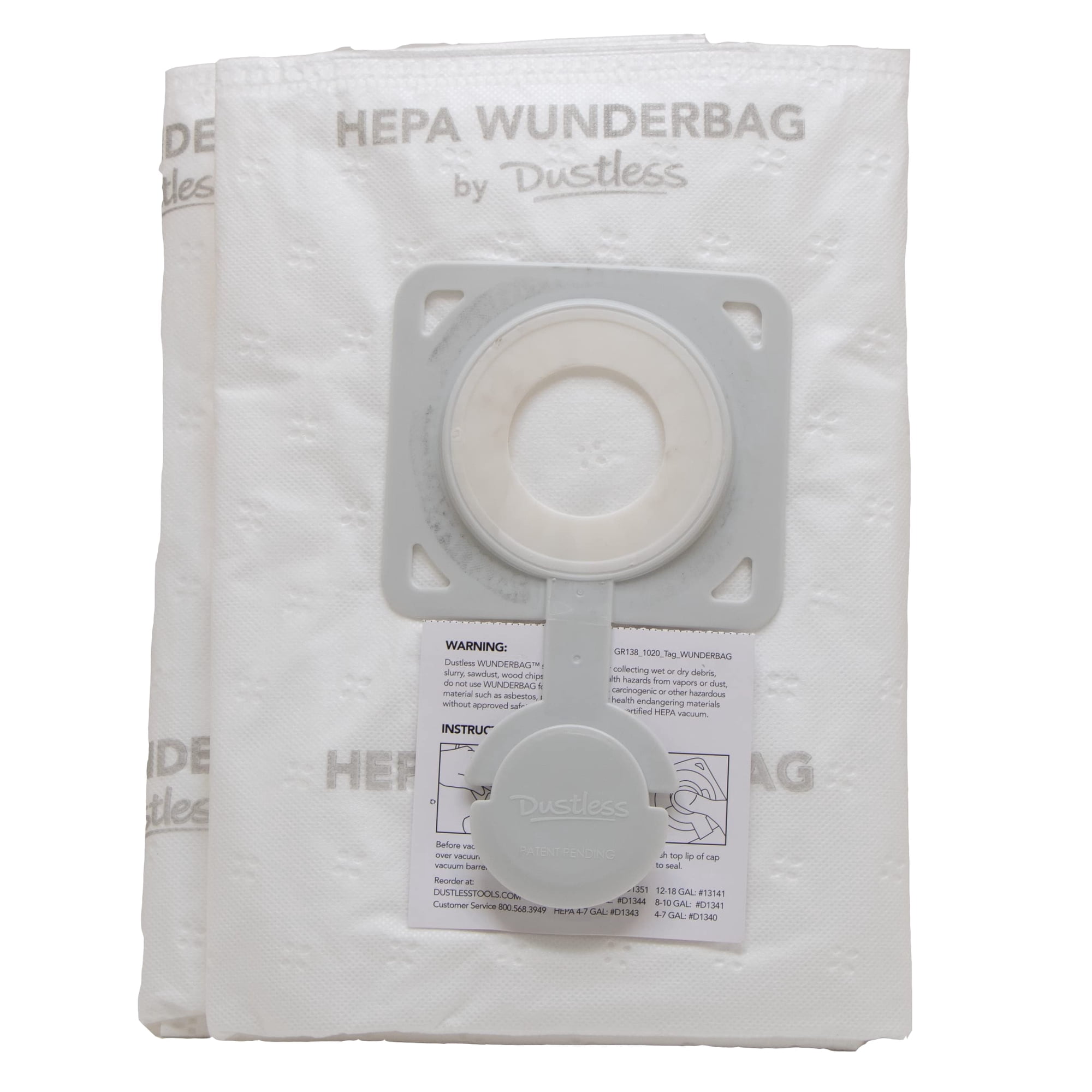 Dustless Technologies - Bolsas Pre-filtro Para Aspiradora Dustless Hepa Wunderbag Paquete De 2