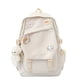 thumbnail image 2 of 1pc Simple Backpack With Cute Cartoon Badge And Pendant, Korean Version Double Shoulder Bag, Large Capacity Backpack For Short-Distance Travel, Students Schoolbag, 2 of 5