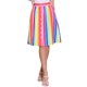 thumbnail image 1 of INSPIRE CHIC Falda a Rayas para Mujer Cintura Alta Elástica Botón Frontal Falda Midi Línea A XS Arcoíris, 1 of 6