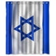 thumbnail image 1 of Cortina de ducha con bandera israelí de rayas azules, juego de cortina de baño con ganchos, tamaño 60 x 72 pulgadas, 1 of 3