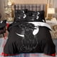 thumbnail image 1 of 3pcs Fashion Duvet Cover Set, Black Cat Pattern Bedding Set, Soft Comfortable Breathable Duvet Cover, For Bedroom Guest Room Dorm Decor (1*Duvet Cover + 2*Pillowcase, Without Core), 1 of 3
