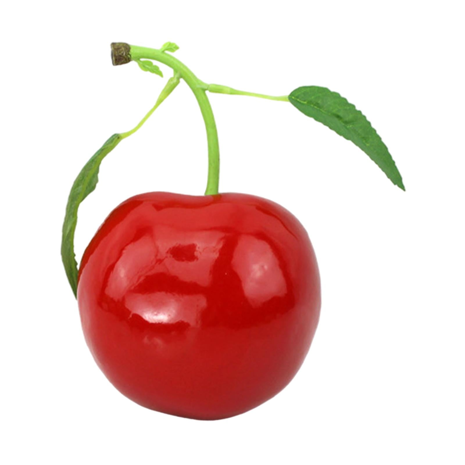 Magideal - Centro De Mesa De Cereza Simulada, Adorno Navideño De Escritorio, Juguetes Cognitivos De Frutas, Figura De Bricolaje, Fruta Artificial Para El Hogar A