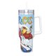 thumbnail image 2 of Carreras Locas Vaso aislado de acero inoxidable con asa, diseño temático, regalo para familia, amigos y fans; incluye pajita y encaja en el portavasos estándar, 40 oz, 2 of 6