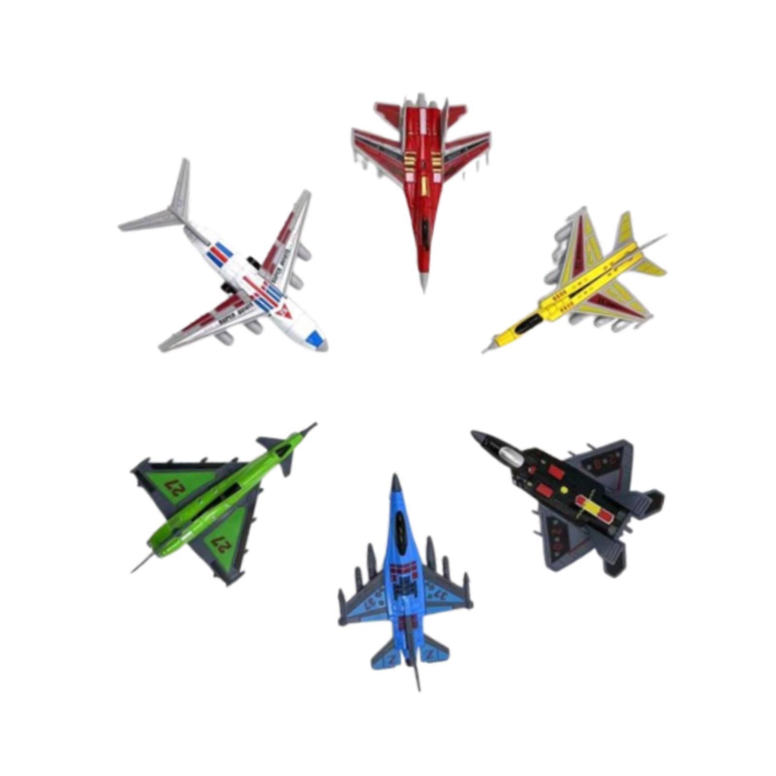 Magideal - 6 Modelos De Aviones De Aleación De Metal, Modelos De Aviones, Simulación De Adornos, Modelos De Aviones Fundidos A Presión, Simulación De Juguetes